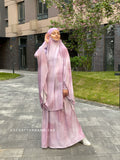 Pink Thai dai Khimar niqab transformer with skirt