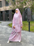 Pink Thai dai Khimar niqab transformer with skirt