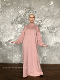 Pink wool Muslim abaya