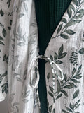 Muslin Cotton Boho Abaya, Floral Print Modest Dress, Handmade Summer