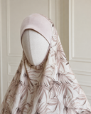Floral Linen Cotton Modest Set, Oversized Tunic Hijab Wide Leg Pants, Boho Outfit