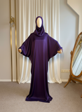 Elegant Purple Dress with Attached Hijab