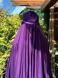 Eggplant color silk Afghan burqa cape, full niqab veil, Saudi abaya