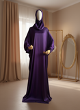 Elegant Purple Dress with Attached Hijab