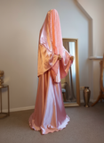 Luxury Silk Satin Modest Set with Lace Veil