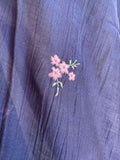 Navy Floral Burqa Veil Cape, Sheer Tencel Nikab Coverup, Luxury Nikah Eid