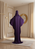 Elegant Purple Dress with Attached Hijab