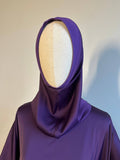 Elegant Purple Dress with Attached Hijab