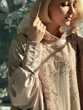 Elegant Beige Dress with Lace Hood, Jilbab Dress