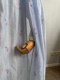 Blue Floral Burqa Veil Cape, Sheer Tencel Nikab Coverup, Luxury Nikah Eid