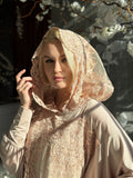 Elegant Beige Dress with Lace Hood, Jilbab Dress