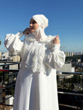 Elegant Islamic Wedding Dress with Lace Hood