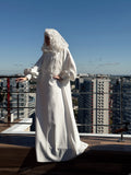 Elegant Islamic Wedding Dress with Lace Hood