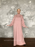 Pink wool Muslim abaya