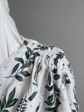 Muslin Cotton Boho Abaya, Floral Print Modest Dress, Handmade Summer