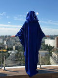 Royal Blue Modest Islamic Dress with Lace Hood,  Wedding or Nikah