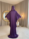 Elegant Purple Dress with Attached Hijab