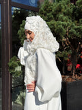 Elegant Islamic Wedding Dress with Lace Hood
