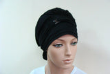 Casual Volumizer black Hat, Volumizer, Sleep Alopecia Cap,Scarf Liner Slouch Hat, african Turban,Hair Snood, Glorious Original Sinar Tichel