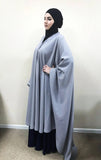 Transformer gray Khimar, Modern Burqa, Nude Burka, Muslim Cape,ready to wear hijab, long hijab, Muslim kimono, Oversize Khimar