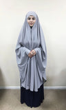 Transformer gray Khimar, Modern Burqa, Nude Burka, Muslim Cape,ready to wear hijab, long hijab, Muslim kimono, Oversize Khimar