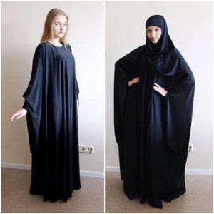 Elegant black muslim dress, Farasha Kaftan, Ower size Abaya, Hijab, Plus size maxi dress, Muslim bridal dress, Stylish Jilbab, Lace dress