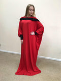 Red fee size maxi dress with hood, wiccan style dress, plus size evening clothing, loose elegant dress, witch clothing, namaz muslim hijab