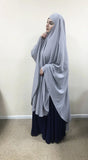 Transformer gray Khimar, Modern Burqa, Nude Burka, Muslim Cape,ready to wear hijab, long hijab, Muslim kimono, Oversize Khimar