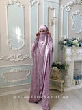 Pink velvet Khimar, muslim dress, Transformer blush jilbab nikab, traditional ready to wear hijab, prayer Dress, islamic Burqa