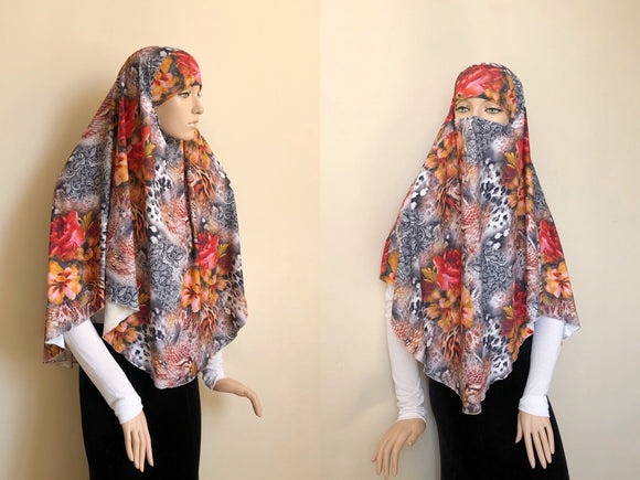Last one rouse tie khimar, traditional hijab, 1 piece hijab, ready  to wear hijab, muslim wear, jelbab