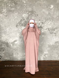 Blush pink wool fee size maxi dress with hood, Wiccan mantle dress, plus size evening clothing, wedding elegant dress, Muslim abaya