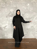 Black Winter wool dress, comfortable hijab, plus size costume, islamic clothing, engagement clothing, elegant bohemian modesty