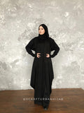 Black Winter wool dress, comfortable hijab, plus size costume, islamic clothing, engagement clothing, elegant bohemian modesty