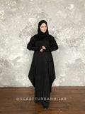 Black Winter wool dress, comfortable hijab, plus size costume, islamic clothing, engagement clothing, elegant bohemian modesty