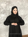 Black Winter wool dress, comfortable hijab, plus size costume, islamic clothing, engagement clothing, elegant bohemian modesty