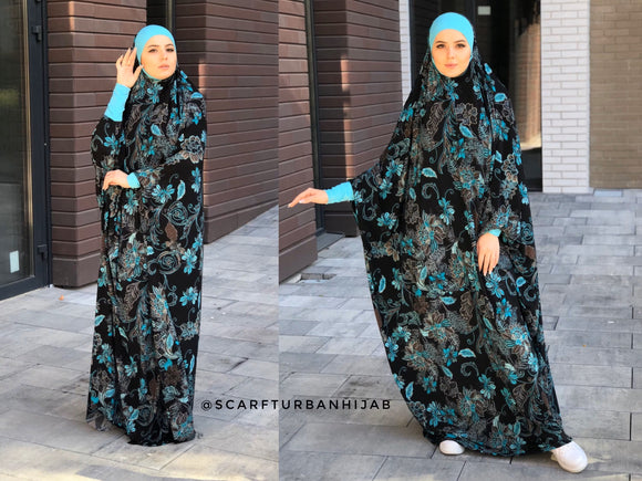 Floral black and tu jilbab , limited additional wonderful Khimar, muslim dress, rose Burqa,Dubai Abaya, Nikah long hijab, Islamic burqa