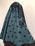 New dark green flower khimar traditional hijab 1 piece hijab ready hijab muslim clothing jelbab