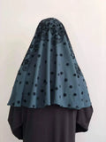 New dark green flower khimar traditional hijab 1 piece hijab ready hijab muslim clothing jelbab