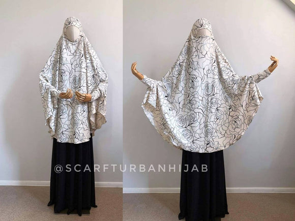 Transformer Milk-White Khimar Jilbab Hijab Niqab Islamic Clothing Ready Hijab Prayer Scarf Long Hijab Burqa