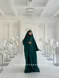 Emerald suede Khimar, muslim winter dress, traditional ready to wear jilbab , prayer Dress, islamic Burqa