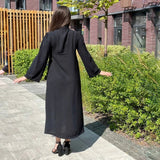 Long Black Dress with stone decoration