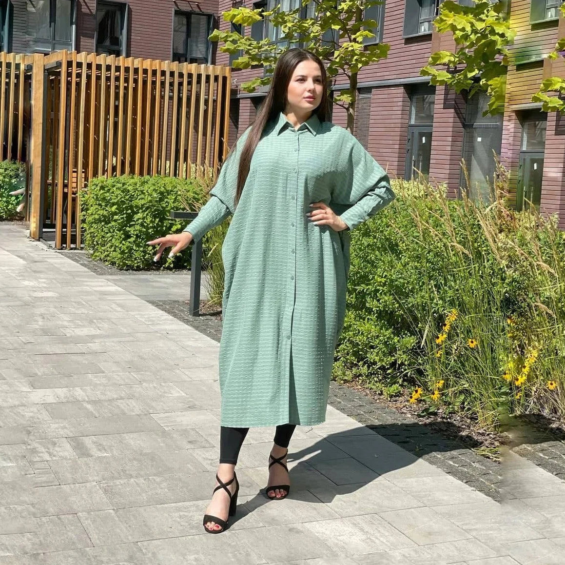 Soft Green Shirt Dress No Size Plus Size Muslim Tunic Free Size Boho O ScarfTurbanHijab Soft Green Shirt Dress No Size Plus Size Muslim Tunic Free Size Boho O ScarfTurbanHijab