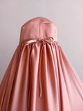 Blush pink color silk Afghan burqa cape, full niqab veil, Saudi abaya