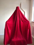 Red Afghan burqa, silk khimar cape, niqab, full long hijab