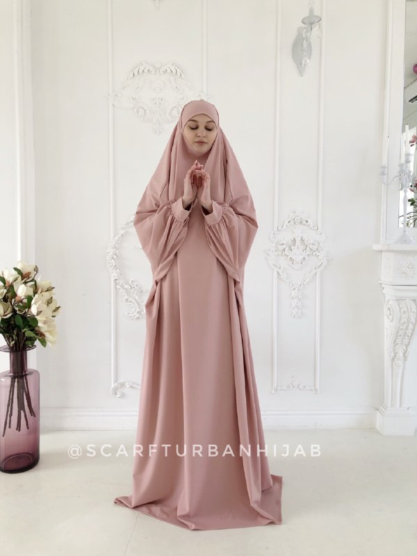 Blush pink Elegant franch jilbab – ScarfTurbanHijab