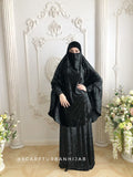 Black velvet Jilbab suit with skirt