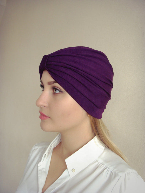 Women's eggplant turban
