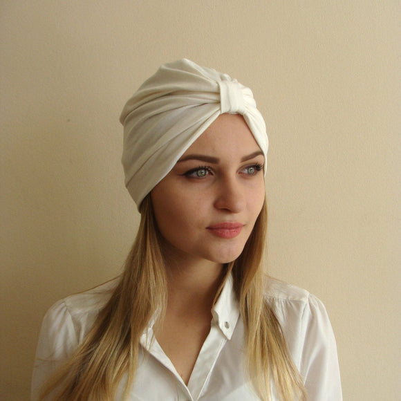 Women's milk boho turban hat