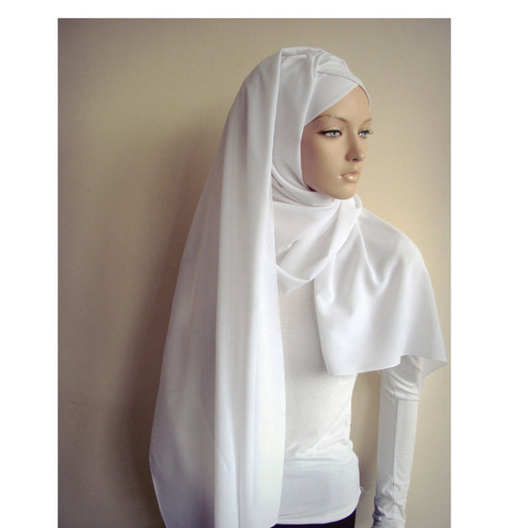 Stylish white chiffon Hijab