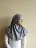 Melange gray Hijab Two Piece Al Amira style